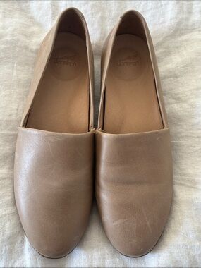 Dansko Tan Leather Slip-On Flats - Neutral Tan Loafers